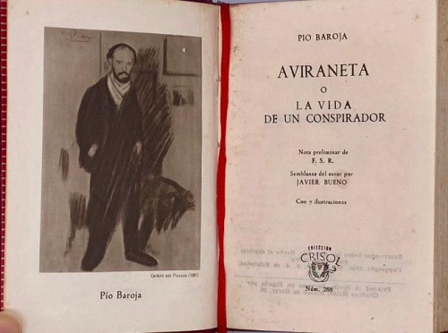 Portada del libro de AVINARETA O LA VIDA DE UN CONSPIRADOR - PIO BAROJA -1962 - AGUILAR/CRISOL - Nº 288 -