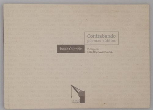 Portada del libro de CONTRABANDO POEMAS SÚBDITOS. ISAAC CUENDE.