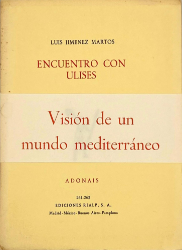 Portada del libro de ENCUENTRO CON ULISES. LUIS JIMENEZ MARTOS.