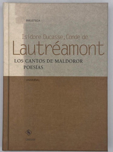 Portada del libro de Lautréamont - Los cantos de Maldoror. Poesías