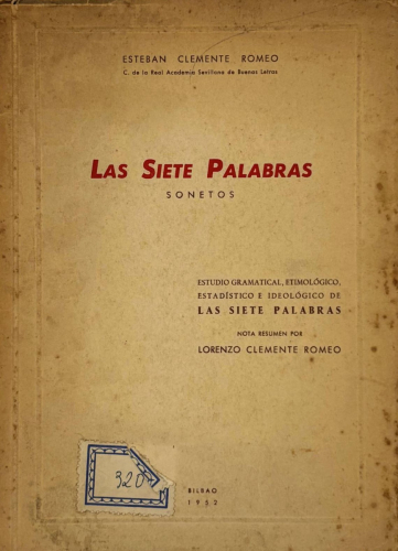 Portada del libro de Esteban Clemente Romeo - Las siete palabras