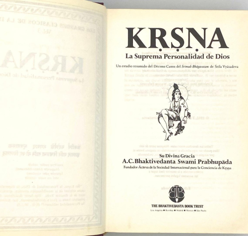 Book cover from El Libro de Krisna - autor: Su Divina Gracia A.C. Bhaktivedanta Swami Prabhupada