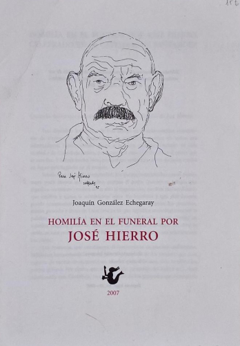 Portada del libro de HOMILÍA EN EL FUNERAL POR JOSÉ HIERRO.