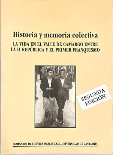 Portada del libro de LA VIDA EN EL VALLE DE CAMARGO ENTRE LA II REPÚBLICA Y EL PRIMER FRANQUISMO.