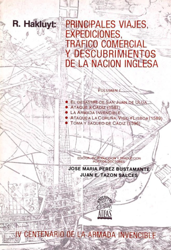 Portada del libro de PRINCIPALES VIAJES, EXPEDICIONES, TRÁFICO COMERCIAL Y DESCUBRIMIENTOS DE LA NACIÓN INGLESA.
