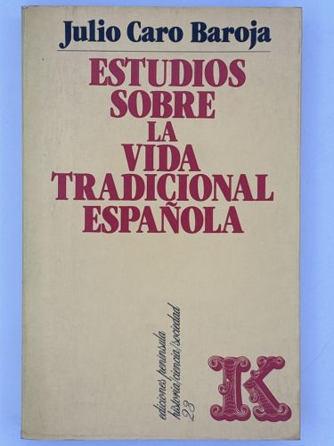 Portada del libro de Estudios sobre la vida tradicional española