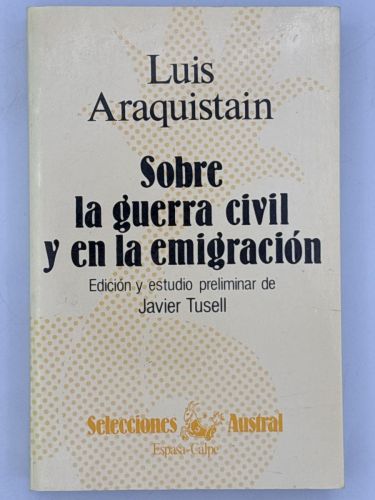 Portada del libro de Sobre la guerra civil y en la emigración
