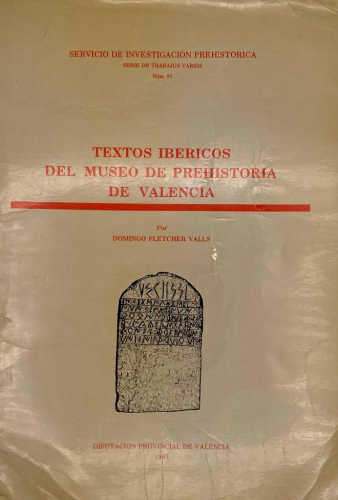 Portada del libro de TEXTOS IBÉRICOS DEL MUSEO DE PREHISTORIA DE VALENCIA.