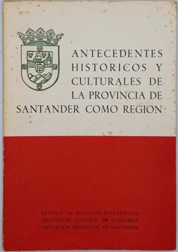Portada del libro de Antecedentes históricos-culturales de la provincia de Santander