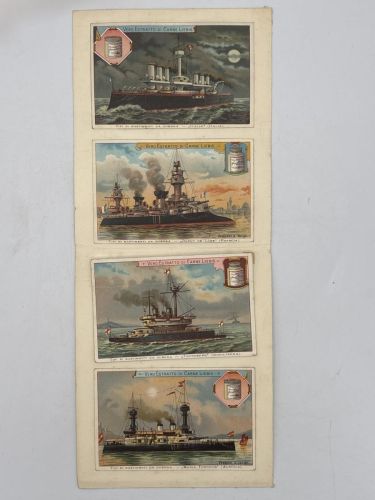 Portada del libro de TARJETA PUBLICITARIA-VERO ESTRATTO DI CARNE COMPAGNIE LIEBIG. Barcos de Guerra.