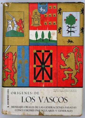 Portada del libro de ORÍGENES DE LOS VASCOS. 4 Tomo. - Lasa. B. E., 