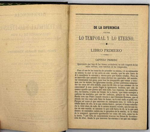 Portada del libro de Diferencia entre lo temporal y lo eterno