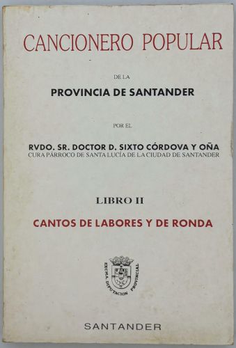 Portada del libro de Cancionero Popular. Cantos de labores y de ronda