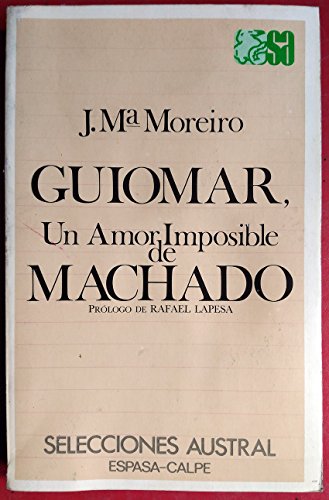 Portada del libro de Guiomar, un amor imposible de Machado