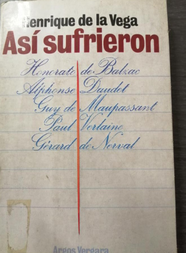Portada del libro de ASÍ SUFRIERON, ENRIQUE DE LA VEGA.