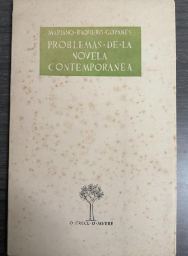 Portada del libro de PROBLEMAS DE LA NOVELA CONTEMPORÁNEA, MARIANO BAQUERO COYANES.
