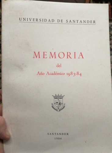 Portada del libro de MEMORIA DEL AÑO ACADÉMICO 1983-84