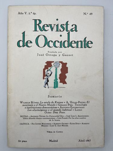 Book cover from Revista de Occidente, Nº 49 Año V 2ª ép.