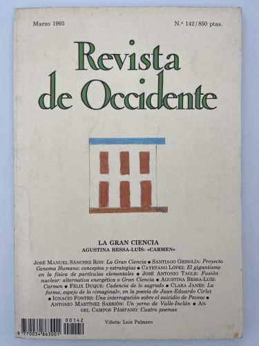 Book cover from Revista de Occidente nº 142