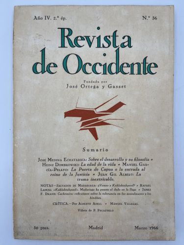 Book cover from Revista de Occidente, nº 36