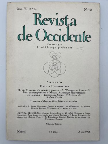 Book cover from Revista de Occidente nº 61