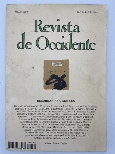 Book cover from Revista de Occidente nº 144