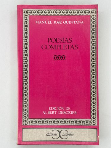 Portada del libro de Manuel José Quintana. Poesía Completas