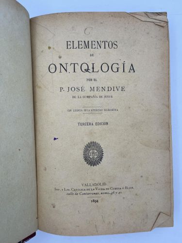 Portada del libro de Elementos de Ontología