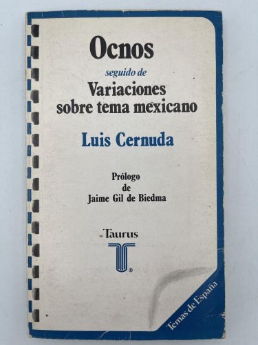 Portada del libro de Ocnos ; seguido de Variaciones sobre tema mexicano