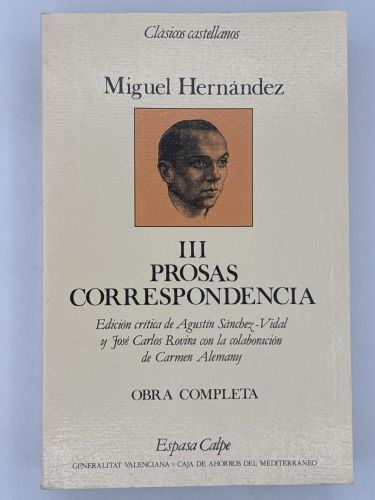 Obras completas. T.3. Prosas, correspondencia