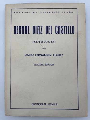Book cover from Bernal Díaz del Castillo. Antología