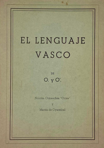 Portada del libro de EL LENGUAJE VASCO