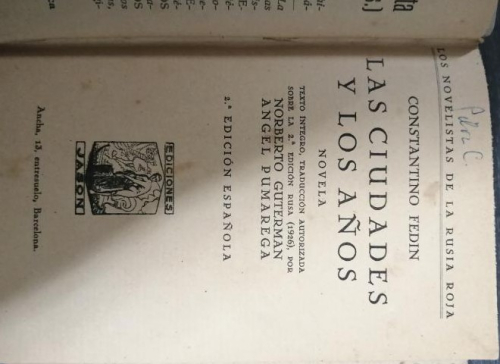 Portada del libro de LAS CIUDADES Y LOS AÑOS