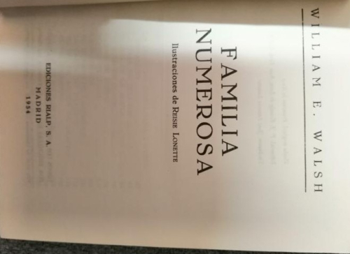 Portada del libro de Familia Numerosa. William E.Walsh