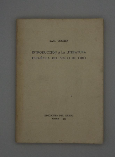 Portada del libro de INTRODUCCIÓN A LA LITERATURA ESPAÑOLA DEL SIGLO DE ORO