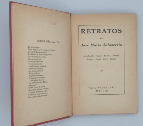 Portada del libro de RETRATOS POR JOSÉ MARÍA SALAVERRÍA.