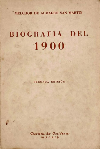 Portada del libro de BIOGRAFÍA DEL 1900