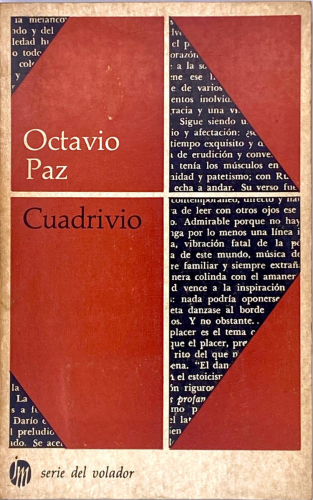 Portada del libro de OCTAVIO PAZ