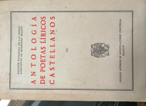 Portada del libro de ANTOLOGÍA DE POETAS LÍRICOS CASTELLANOS VII