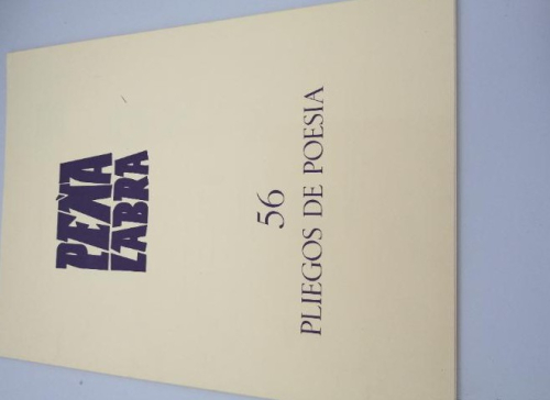 Portada del libro de PEÑA LABRA, PLIEGOS DE POESÍA, 56.