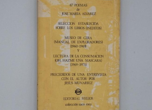 Portada del libro de 87 POEMAS DE JOSÉ MARÍA ÁLVAREZ.