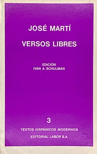 Portada del libro de VERSOS LIBRES. JOSÉ MARTÍ