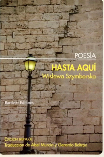Portada del libro de HASTA AQUÍ.Wistawa Szymborska