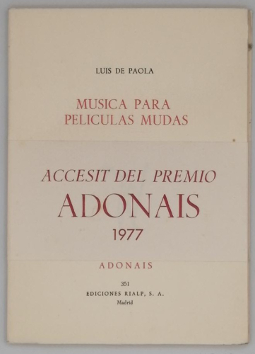 Portada del libro de MÚSICA PARA PELÍCULAS MUDAS