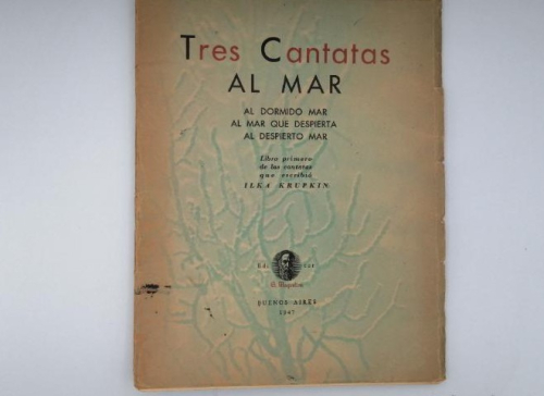 Portada del libro de TRES CANTATAS AL MAR. ILKA KRUPKIN