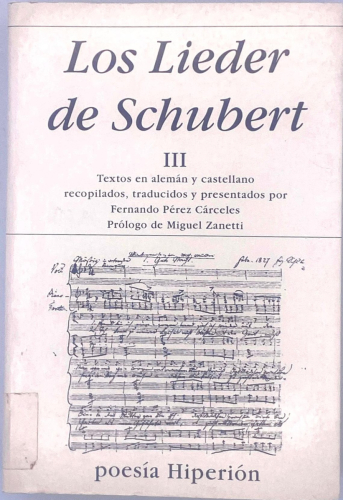 Portada del libro de LOS LIEDER DE SCHUBERT.