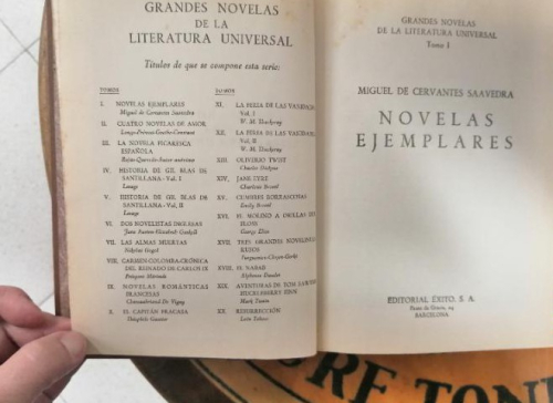 Portada del libro de Novelas ejemplares. Cervantes.